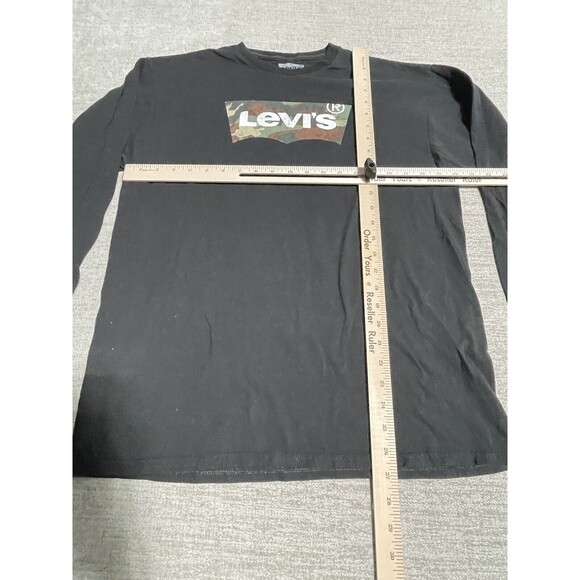 Levi's Shirt Men's Large Long Sleeve Black Logo Crewneck - Picture 6 of 10